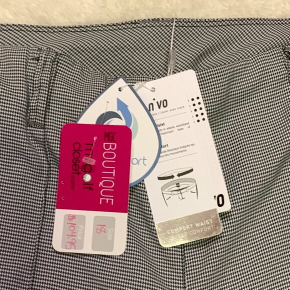 NVO by Lanctot Womens Sz 18 Bria Capri Comfort Waist NWT Black White - Picture 3 of 9